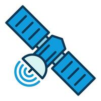 Single Satellite vector concept minimal blue icon