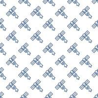 Mouse Click on Satellite vector concept line seamless pattern