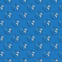 Satellite in Circle with Earth vector Global Internet concept blue seamless pattern