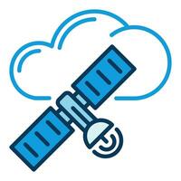 Cloud with Satellite vector concept blue icon