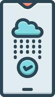 color icon for cloud vector