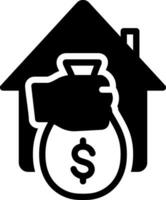 solid icon for loan vector