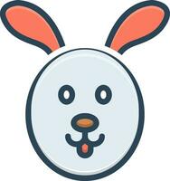 color icon for rabbit vector
