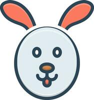 color icon for rabbit vector