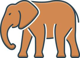 color icon for elephant vector