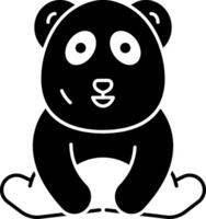 sólido icono para panda vector