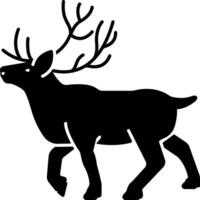 solid icon for reindeer vector