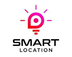 Smart light bulb symbol and location logo design. vector