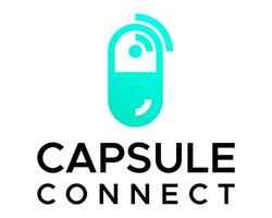 Capsule and wireless connectivity icon logo design. vector