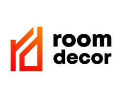 Letter RD monogram door interior company logo design. vector