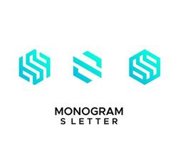 S letter monogram geometric bold simple logo design. vector