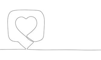 One line continuous heart like symbol. Line art like sign banner concept. Hand drawn, outline vector illustration.