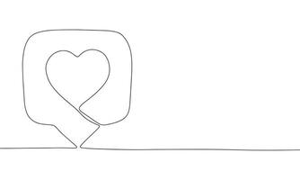 One line continuous heart like symbol. Line art like sign banner concept. Hand drawn, outline vector illustration.