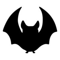 Bat silhouette isolated on white background. Halloween decor. Vector illustration.