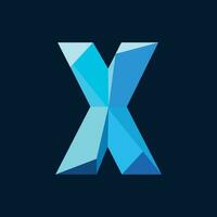 Blue Geometric Letter X vector