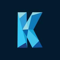 Blue Geometric Letter K vector