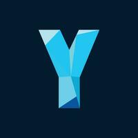 Blue Geometric Letter Y vector