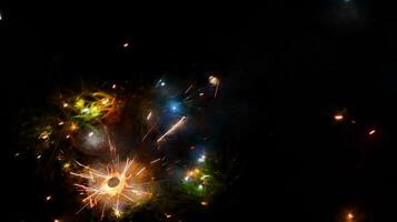 fireworks on a black background photo