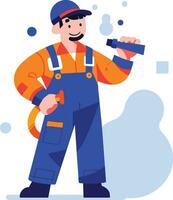 Hand Drawn Engineer or architect in flat style vector