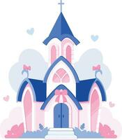 Hand Drawn chapel for wedding in flat style vector