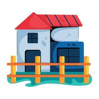 Trendy Farm House vector