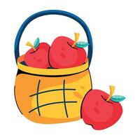 Trendy Apple Basket vector