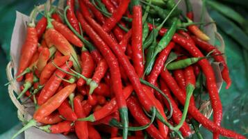 Fresh and organic red chili pepper photo