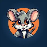 linda ratón Deportes mascota logo icono vector ilustración con aislado antecedentes