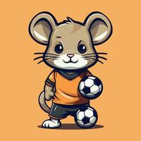 Cute mouse sports mascot logo icon vector illustration with isolated background