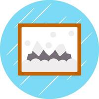 Snowy landscape painting Vector Icon Design