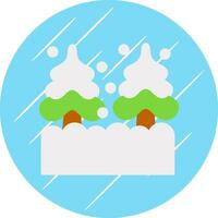 Nevado bosque vector icono diseño