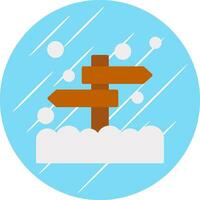 Snow-dusted signpost Vector Icon Design