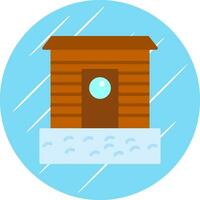 Ice fishing hut Vector Icon Design