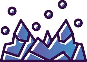 Snow-covered mountain Vector Icon Design