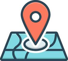 color icon for locate vector