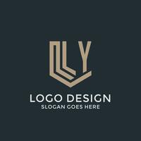 Initial LY logo shield guard shapes logo idea vector