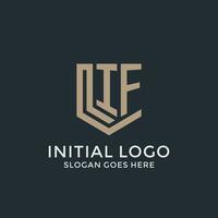 Initial IF logo shield guard shapes logo idea vector