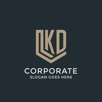 inicial kd logo proteger Guardia formas logo idea vector