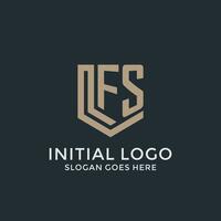 inicial fs logo proteger Guardia formas logo idea vector