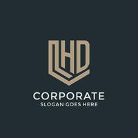 Initial HD logo shield guard shapes logo idea vector