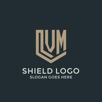 Initial VM logo shield guard shapes logo idea vector