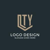 inicial ty logo proteger Guardia formas logo idea vector