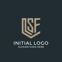 Initial SF logo shield guard shapes logo idea vector