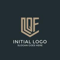 Initial QF logo shield guard shapes logo idea vector