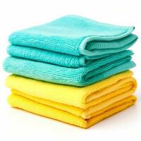 Microfiber Cloths isolated on white background photo