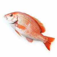 Snapper full fish isolated on white background top view photo