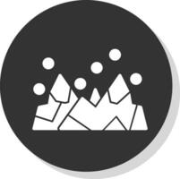 cubierto de nieve montaña vector icono diseño