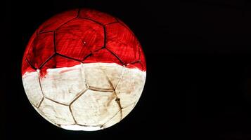 red and white balls hanging on a black background photo