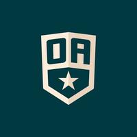 Initial OA logo star shield symbol with simple design vector