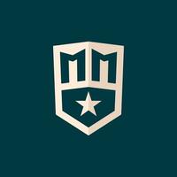 Initial MM logo star shield symbol with simple design vector